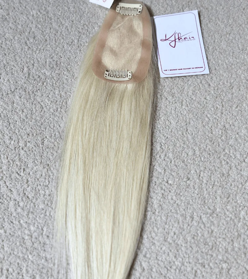 5x 2.5 inches Mono With PU #60 Color 150% density 12 inches Hair Topper