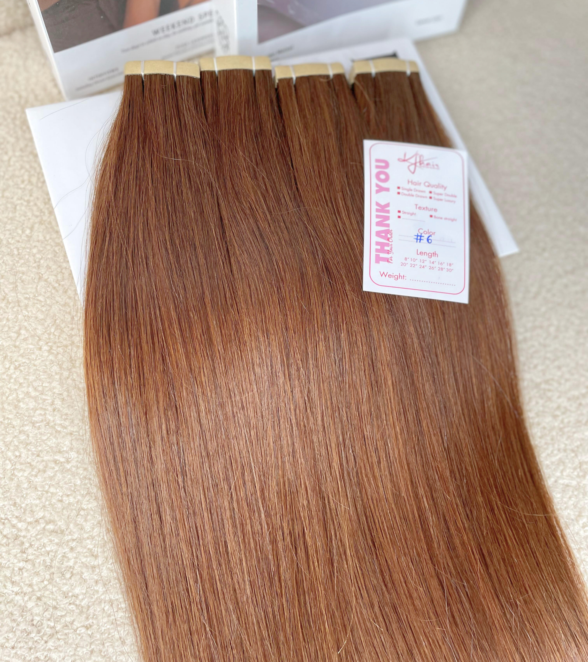 #6 Color Straight Normal Tape In Hair Extensions - Image 4