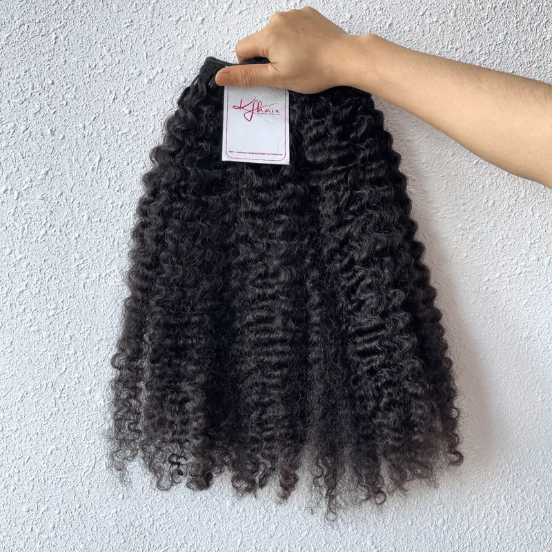 Natural Color Kinky Curly Raw Hair Weft