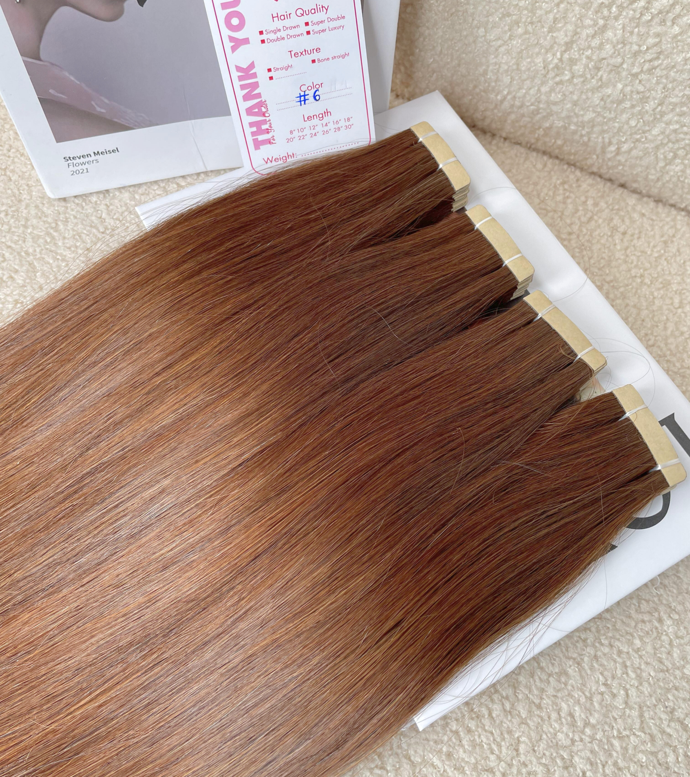 #6 Color Straight Normal Tape In Hair Extensions - Image 5