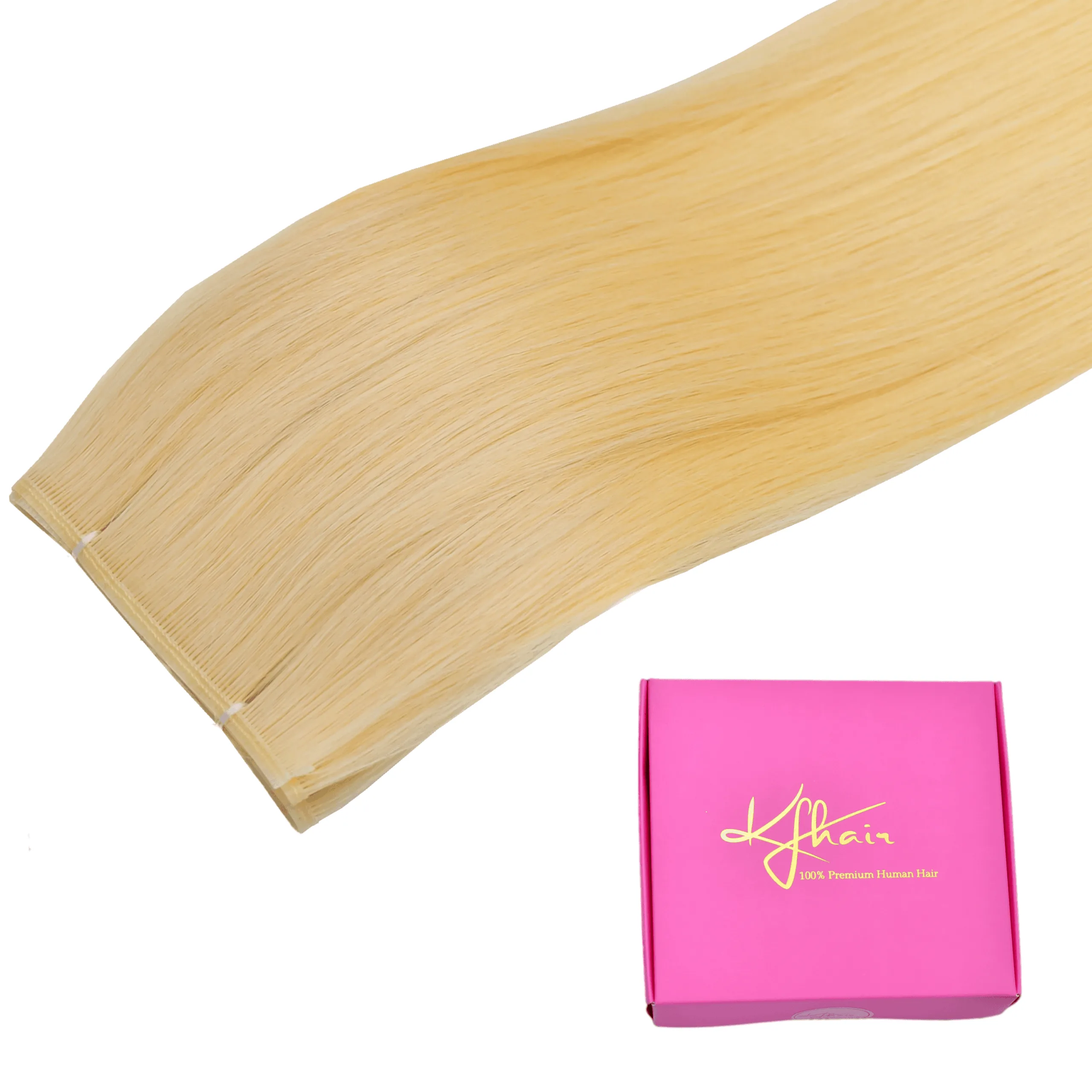Premium Genius Weft Hair Extensions Human Hair Platinum Blonde Sew in Hair Extensions