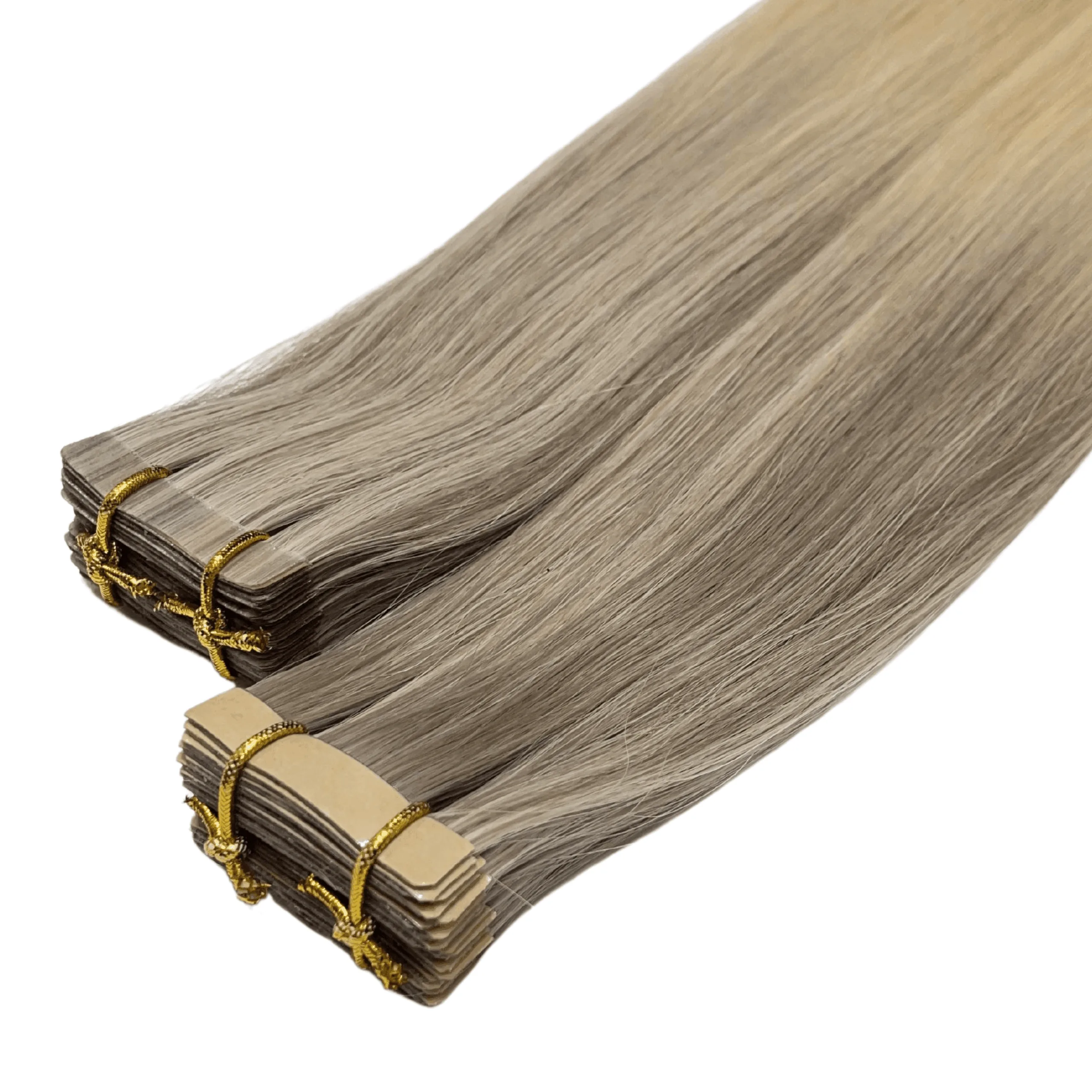 Golden Blonde Mixed Platinum Blonde Color Straight Tape In Hair Extensions