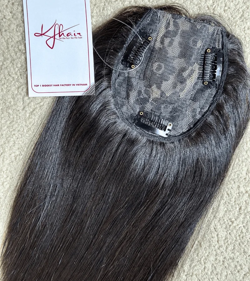 4x 3.5 inches Full Silk Base #1B Color 150% density 8 inches Hair Topper