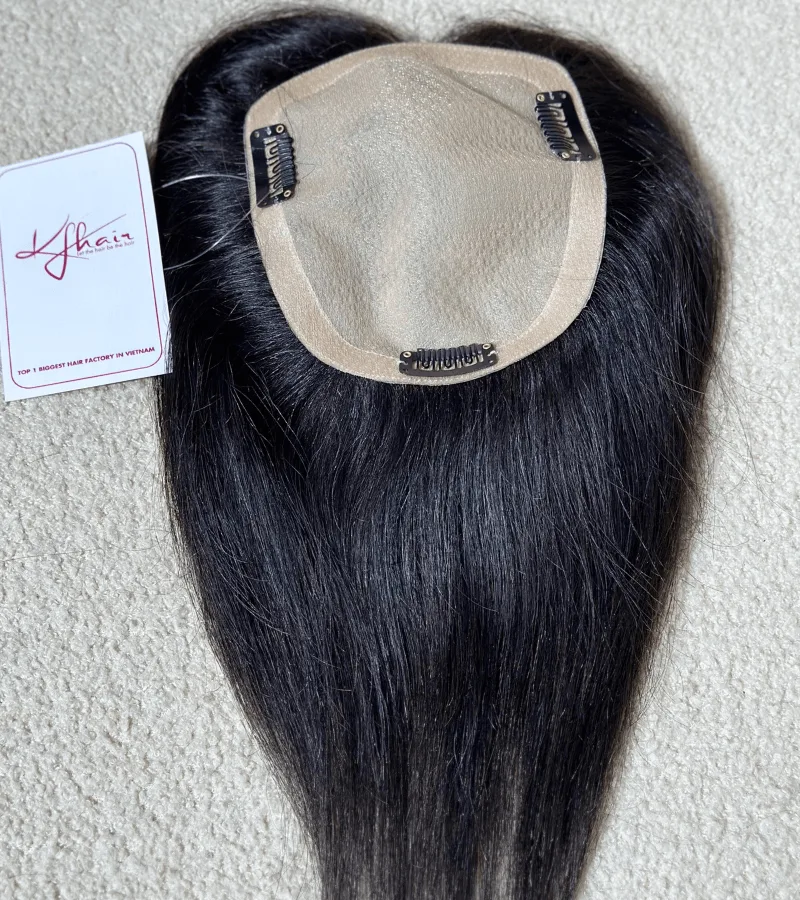 5x4 inches Full Silk Base #1B Color 150% density 8 inches Hair Topper